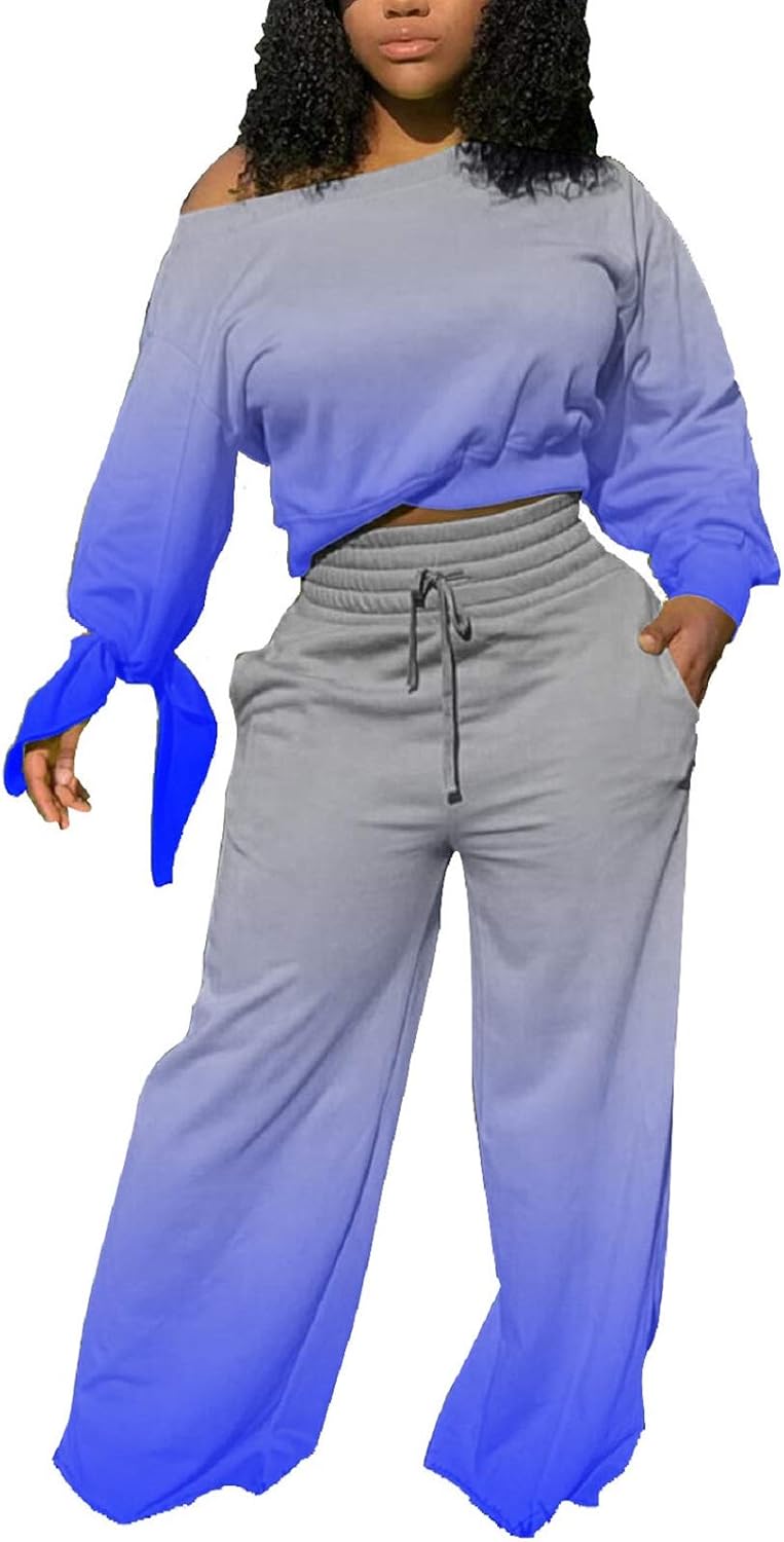 SexyCherry – Ensemble femme 2 pièces épaules dénudées, sweat & pantalon de jogging à cordon – Casual chic