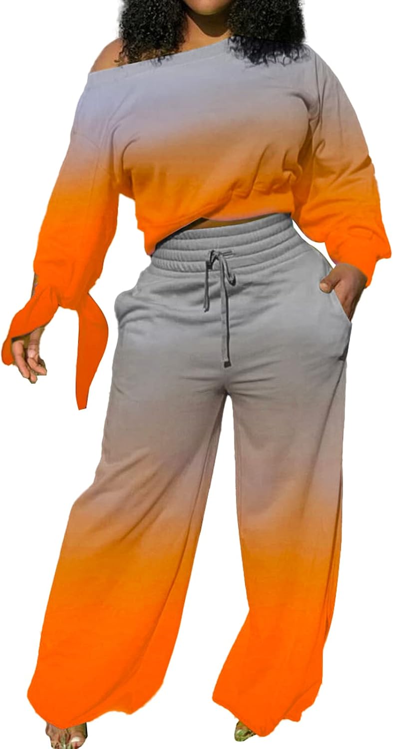 SexyCherry – Ensemble femme 2 pièces épaules dénudées, sweat & pantalon de jogging à cordon – Casual chic
