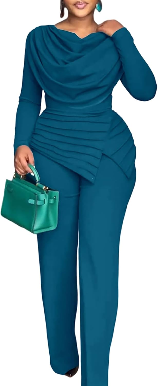 🖤 CHICME – Combinaison Femme Élégante à Col Bénitier, Taille Cintrée & Pantalon Large Asymétrique