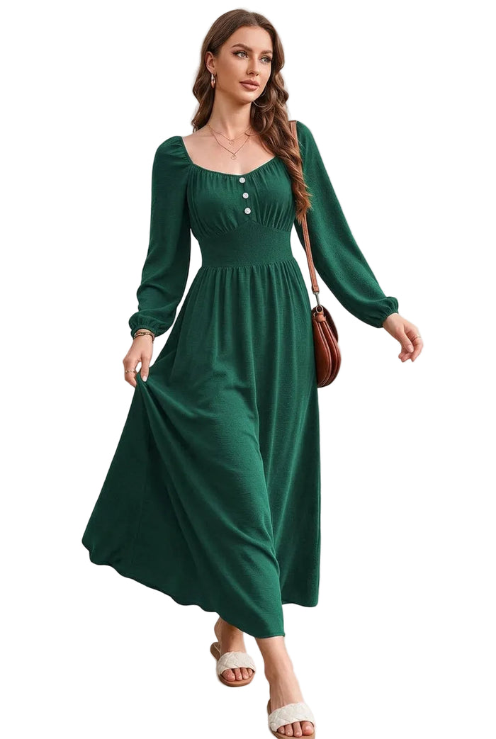 Robe femme LIAMERHE – Col carré et boutons