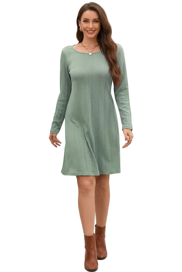 Robe pull STYLEWORD femme – côtelée, manches longues et col rond