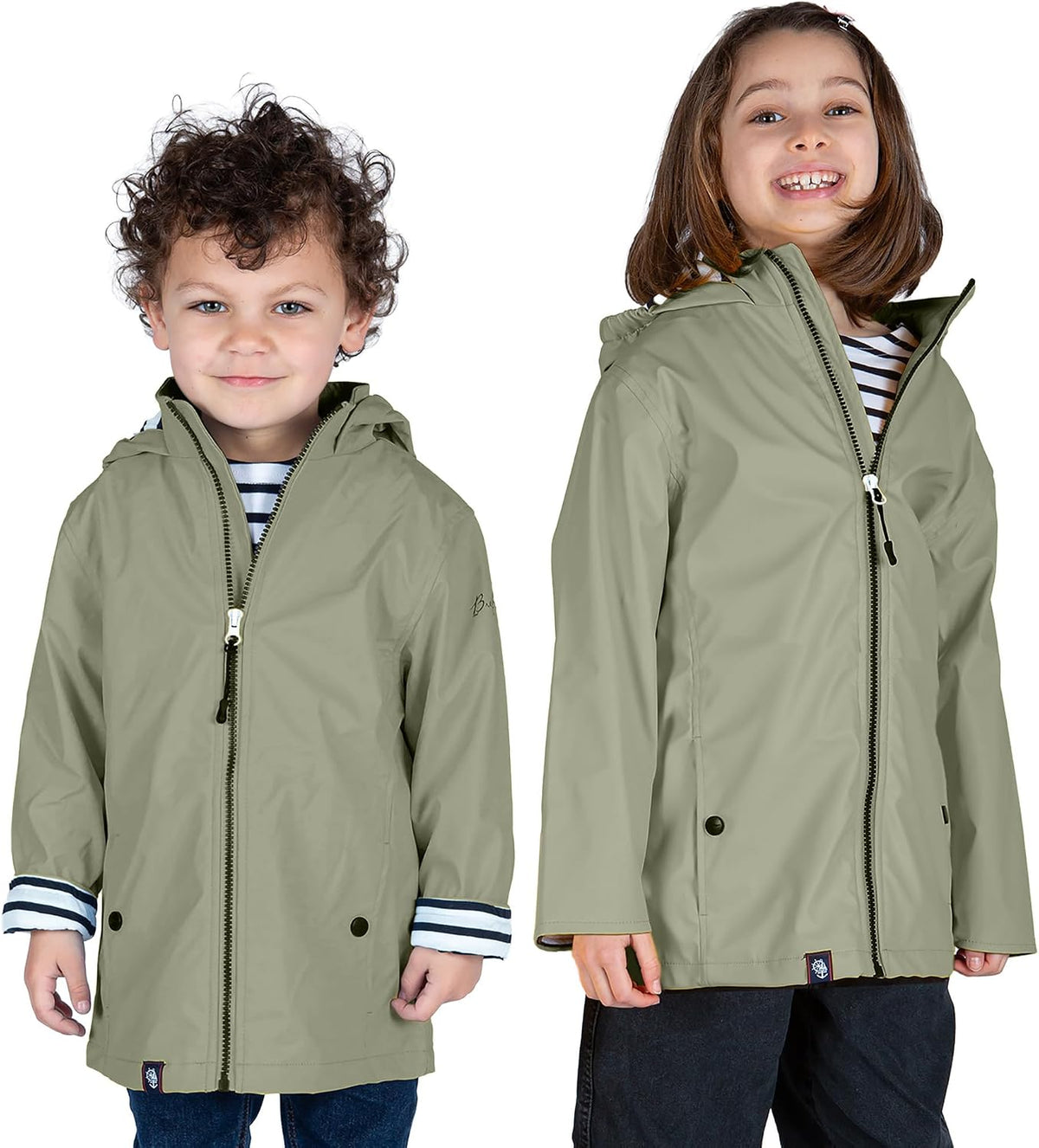 🌧️ Breizh Ocean – Ciré imperméable mixte pour enfant – Intérieur rayé style marinière – Garçon & fille de 1 à 14 ans