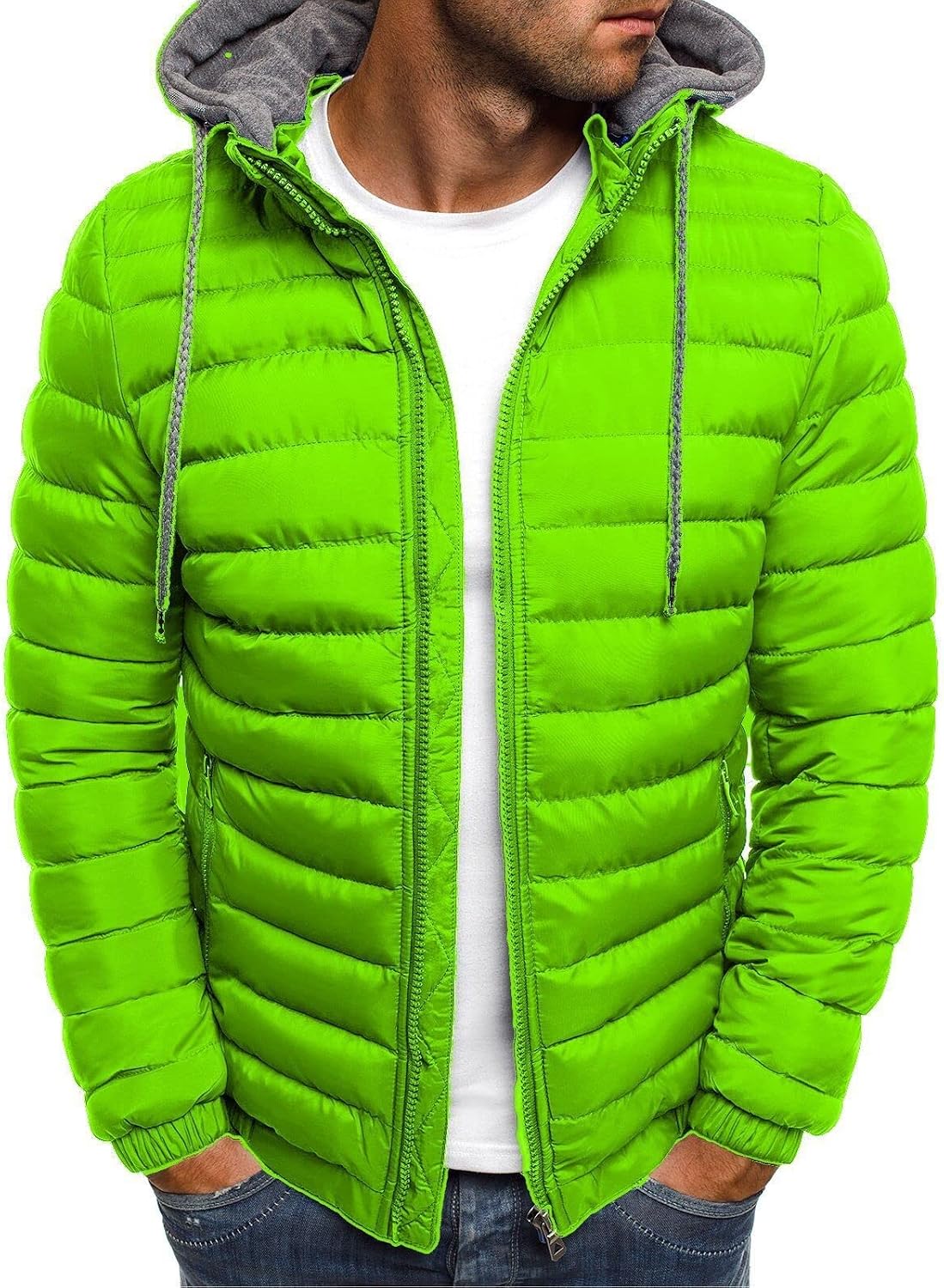 Doudoune homme JJPAR à capuche, style militaire