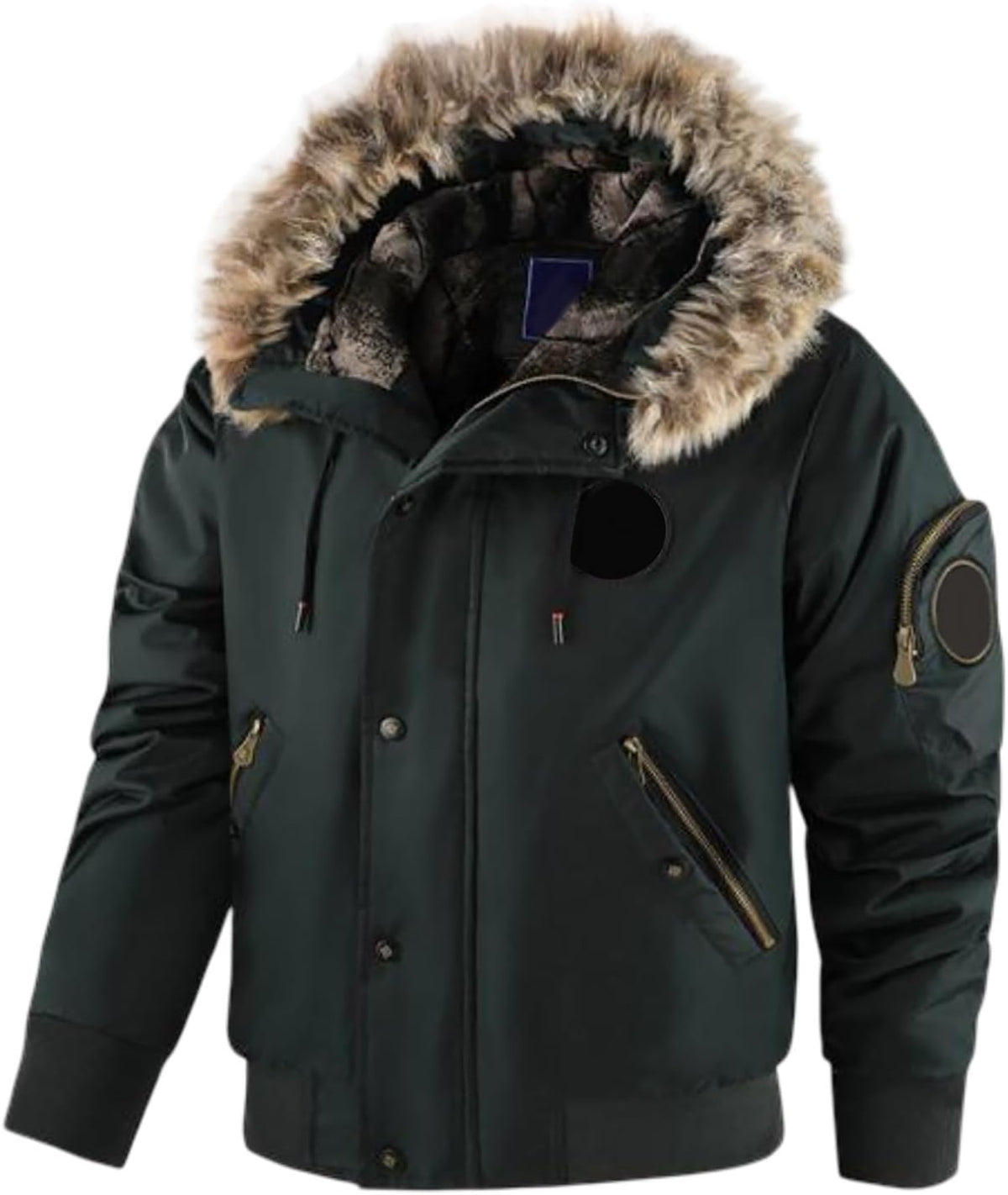 Manteau à fourrure pour homme – Doudoune multi-poches avec éléments amovibles – Style outdoor et urbain