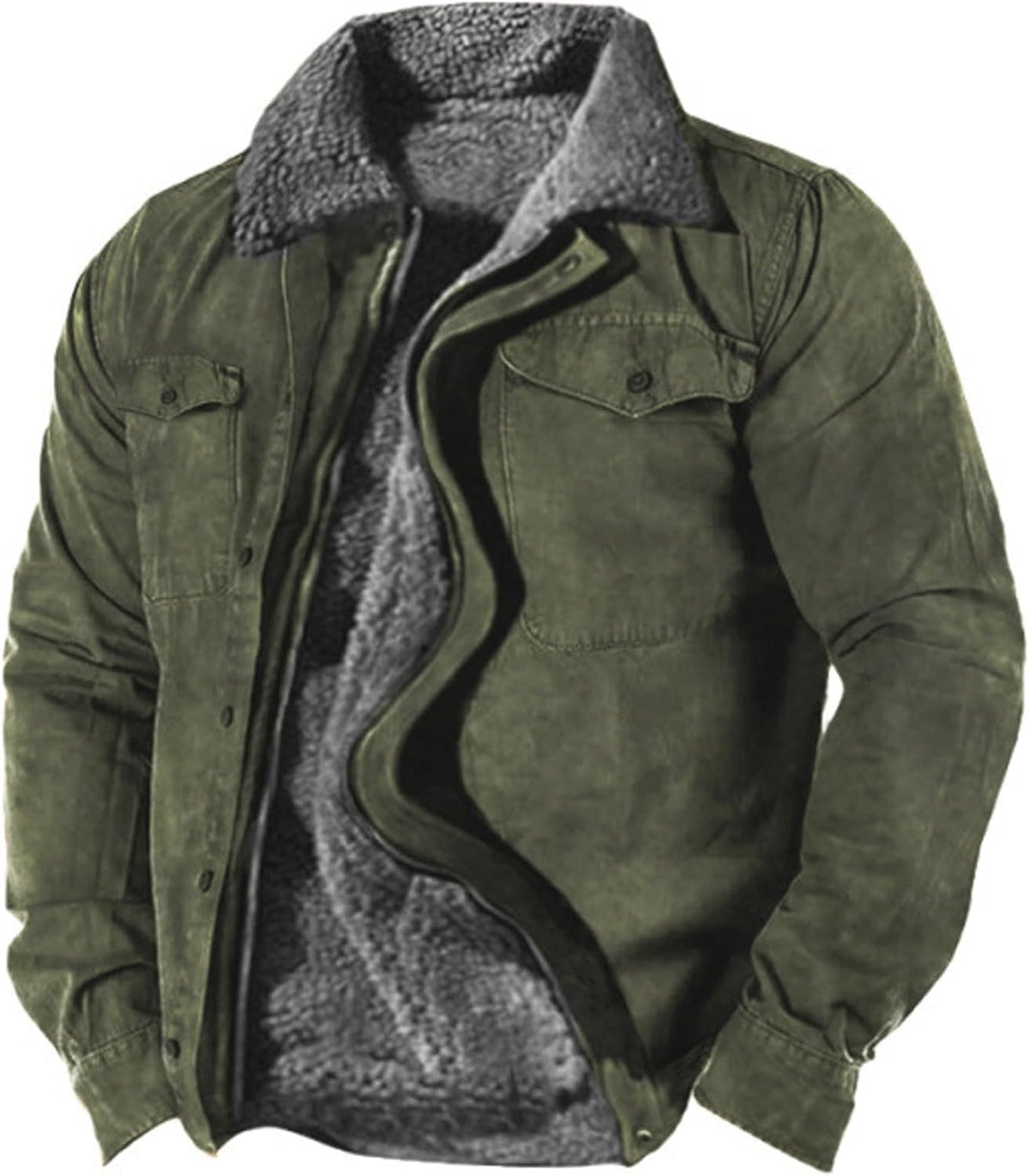 Blouson Homme Hiver Chaud – Veste Grande Taille Sans Capuche, Polaire & Oversize