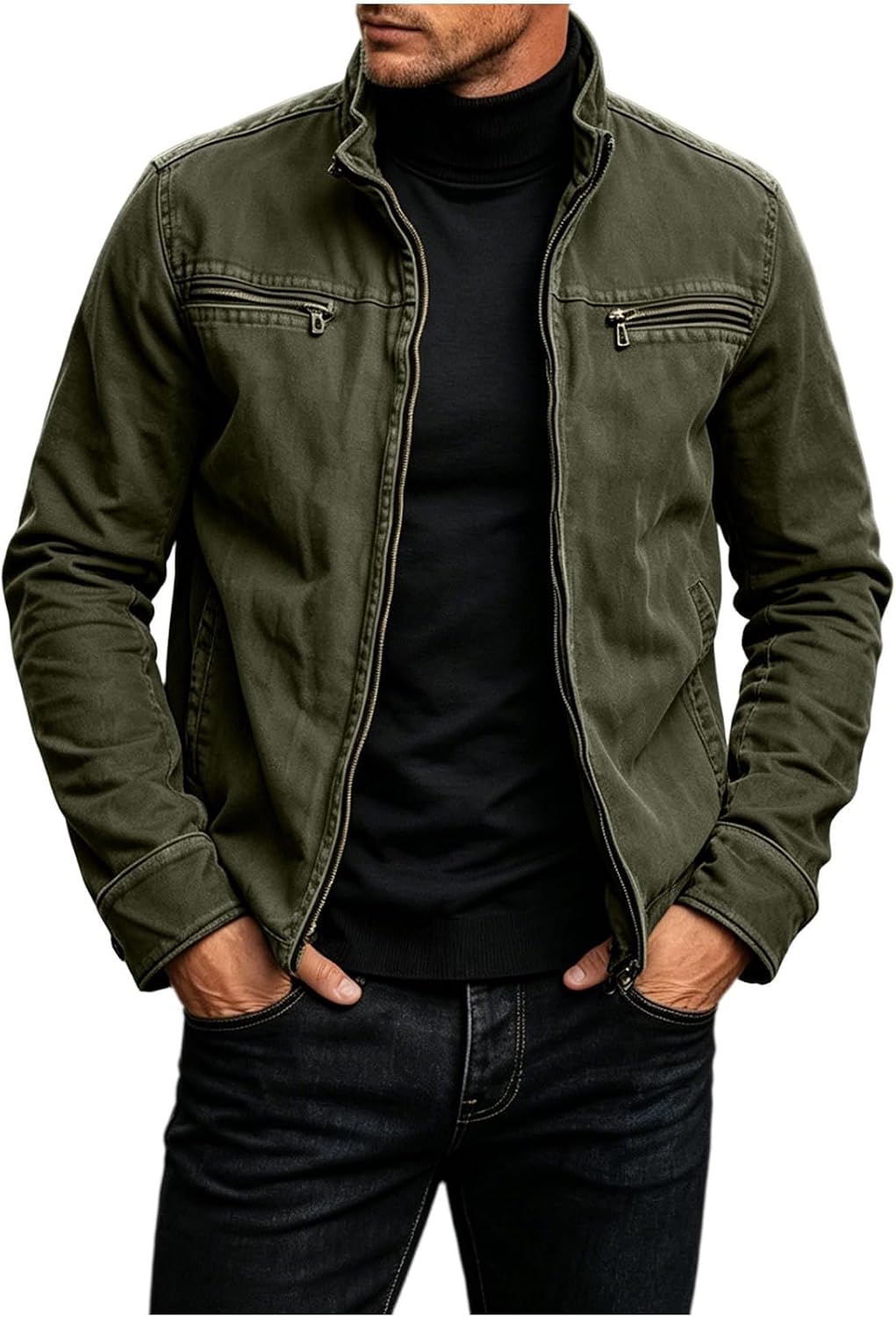 Veste en coton pour homme – Manteau décontracté doux et chaud – Style outdoor classique