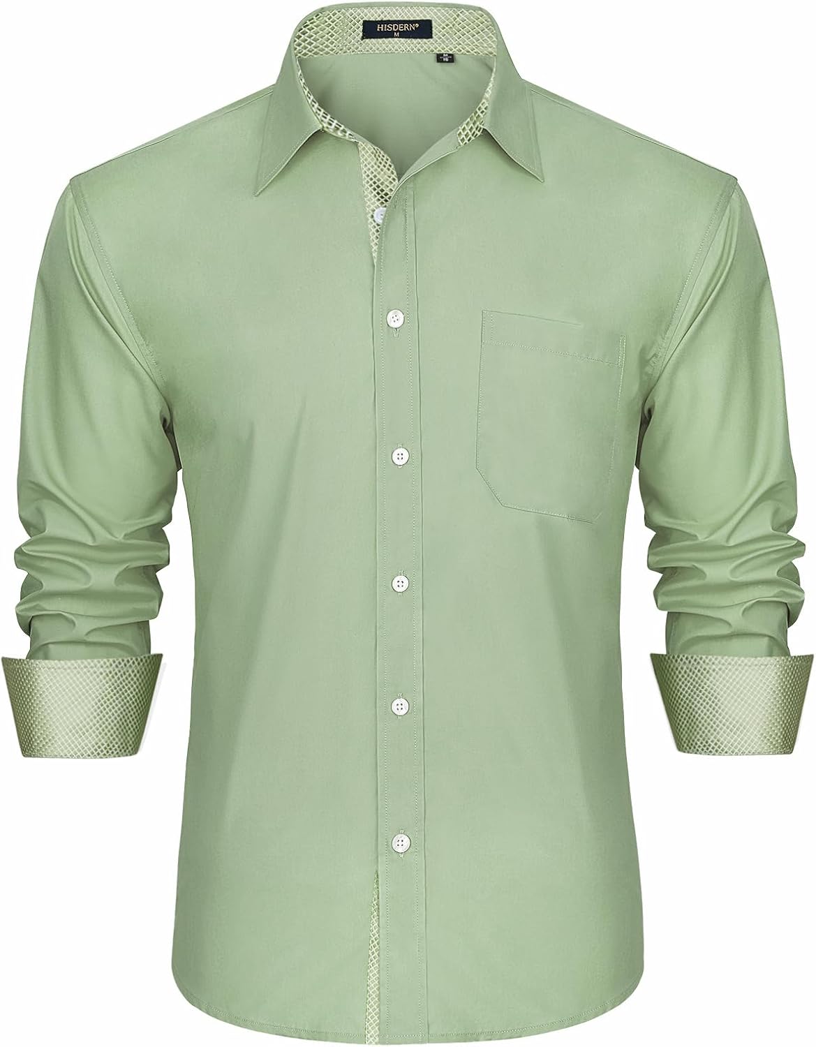 HISDERN – Chemise habillée à manches longues pour homme – Élégante, classique et boutonnée