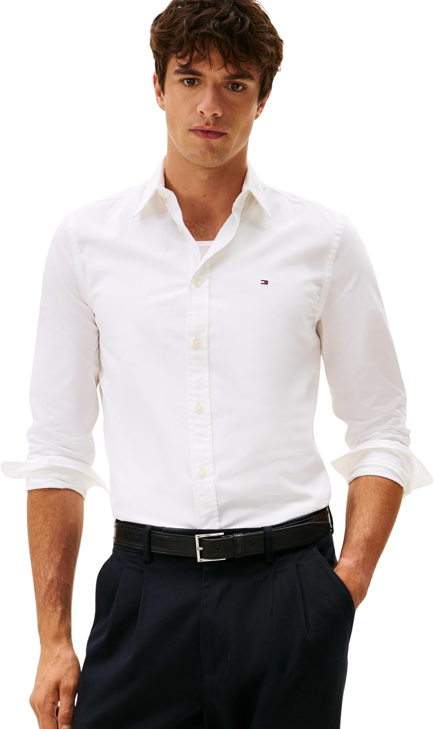 Tommy Hilfiger – Chemise Homme Slim Fit à Col Kent – Élégante & Moderne