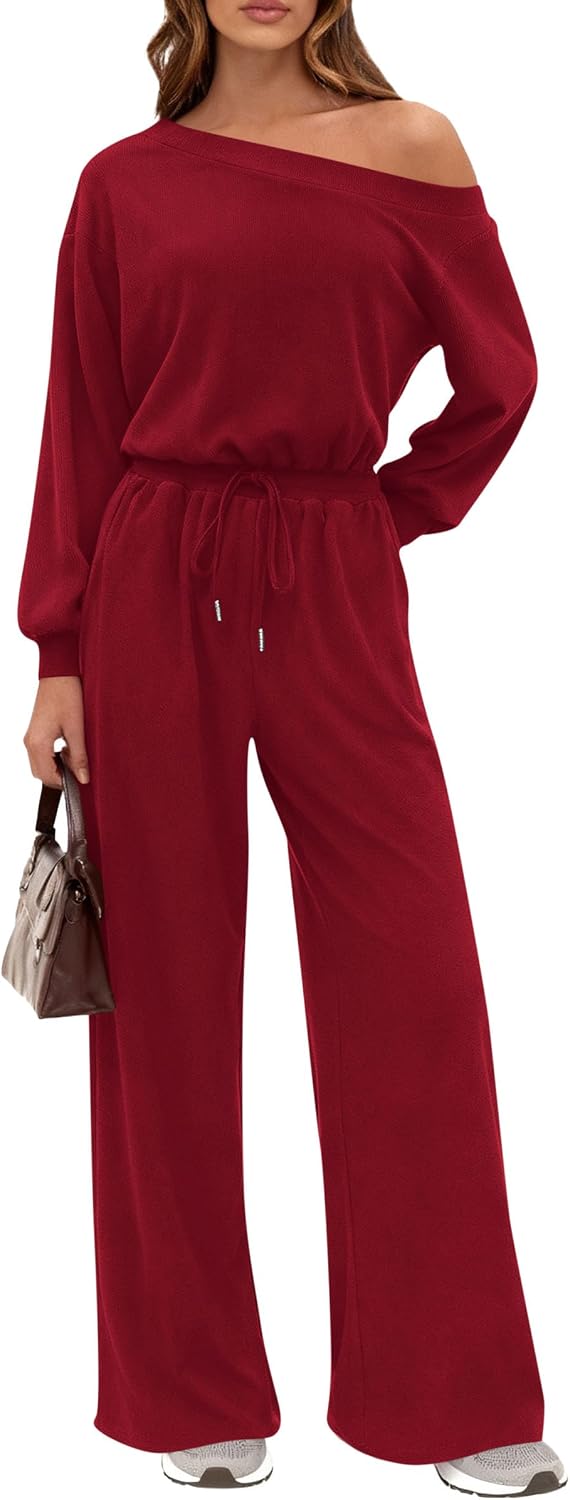 ✨ PRETTYGARDEN – Combinaison Femme Élégante à Manches Courtes, Épaules Dénudées & Pantalon Large