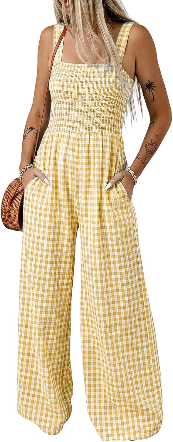 🌿 Dokotoo – Combinaison ample sans manches pour femme, pantalon large et poches