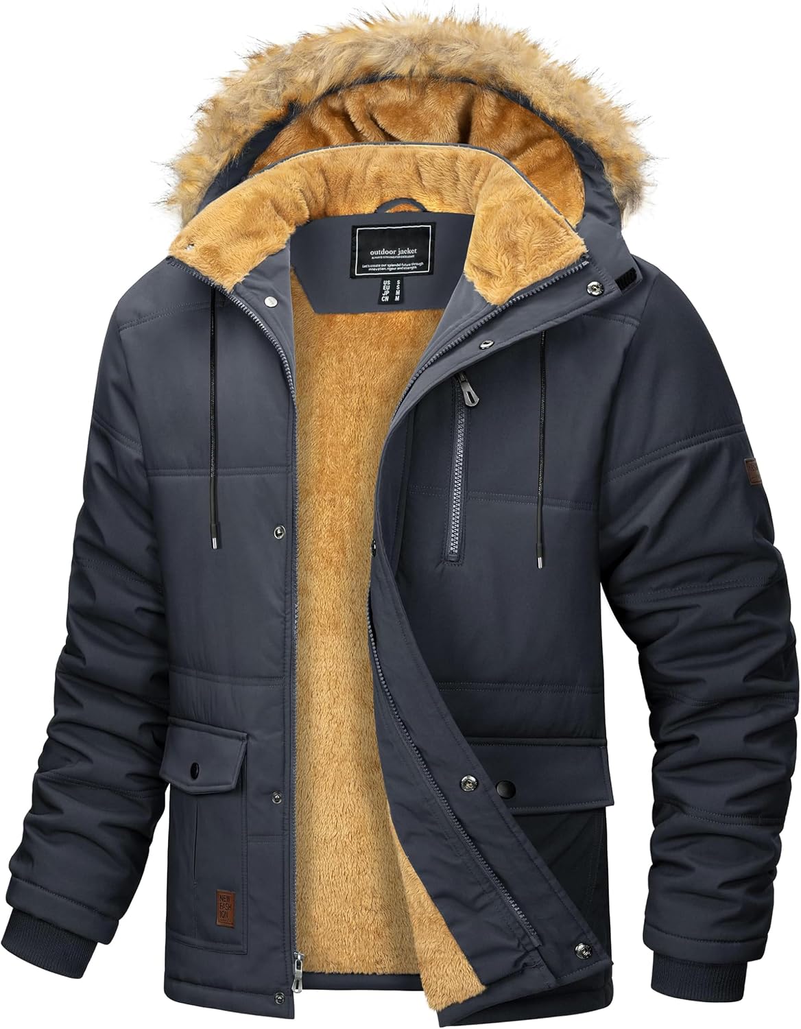MAGCOMSEN – Veste d'hiver pour homme, coupe-vent et imperméable – Polaire chaude pour la randonnée et le travail